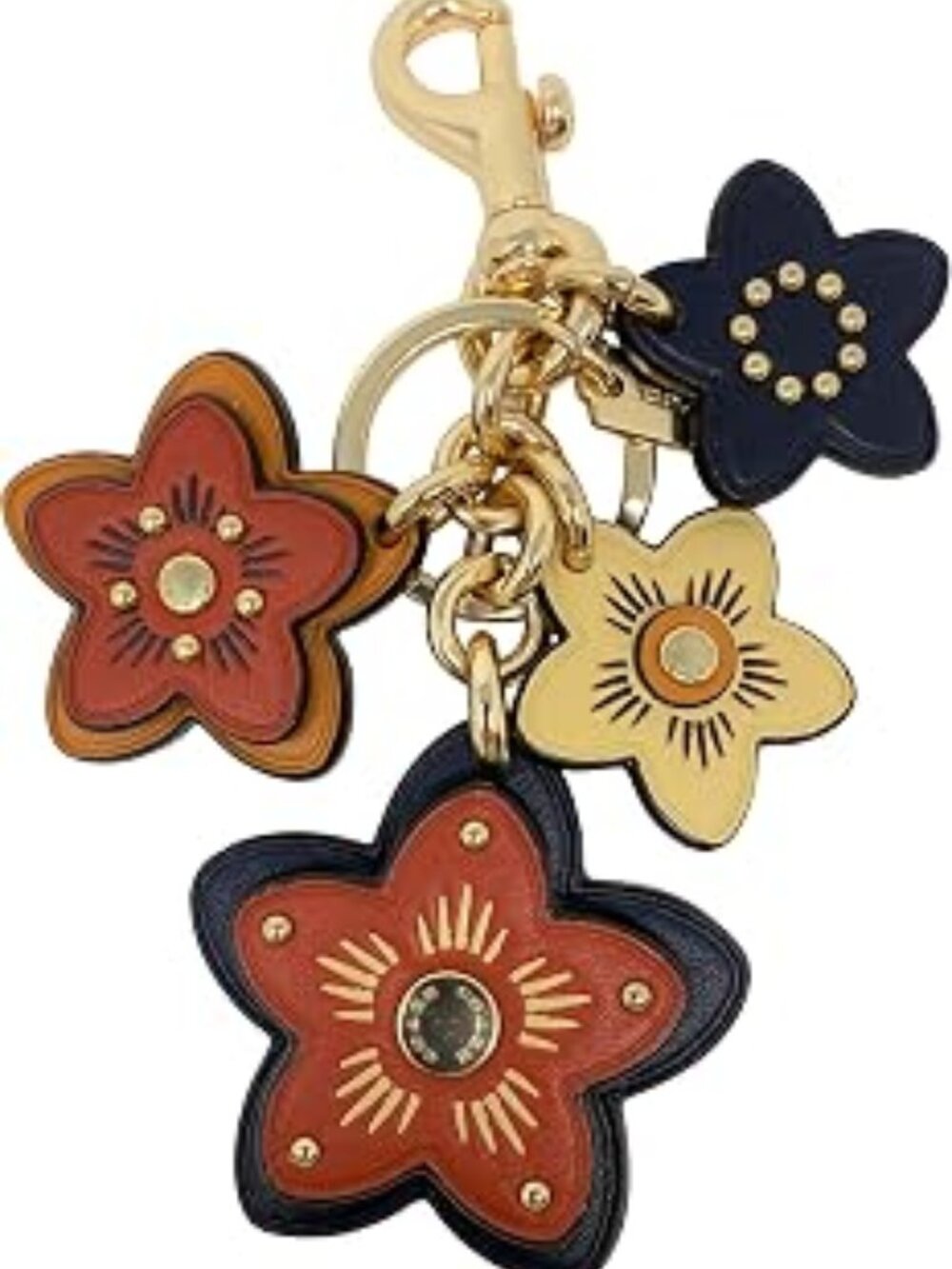 Coach Wildflower Mix Bag Charm in Bright Ginger Multi